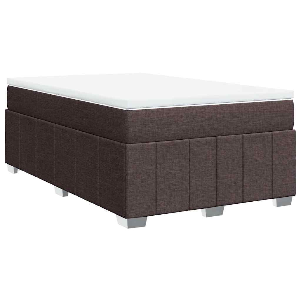 Κρεβάτι Boxspring με Στρώμα Σκούρο Καφέ 120x200 εκ. Υφασμάτινο - Pakobazaar