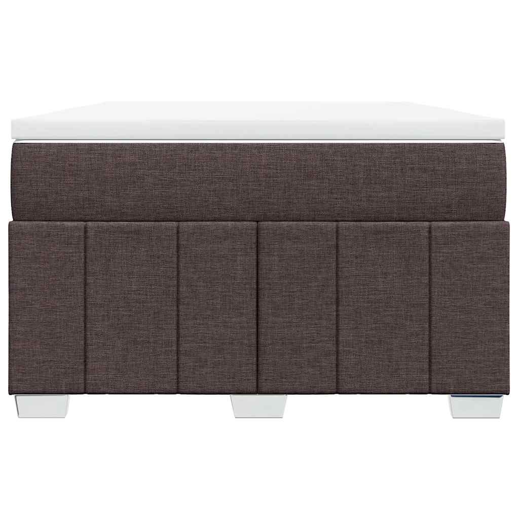 Κρεβάτι Boxspring με Στρώμα Σκούρο Καφέ 120x200 εκ. Υφασμάτινο - Pakobazaar