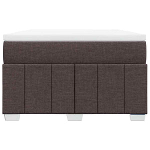 Κρεβάτι Boxspring με Στρώμα Σκούρο Καφέ 120x200 εκ. Υφασμάτινο - Pakobazaar