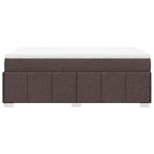 Κρεβάτι Boxspring με Στρώμα Σκούρο Καφέ 120x200 εκ. Υφασμάτινο - Pakobazaar