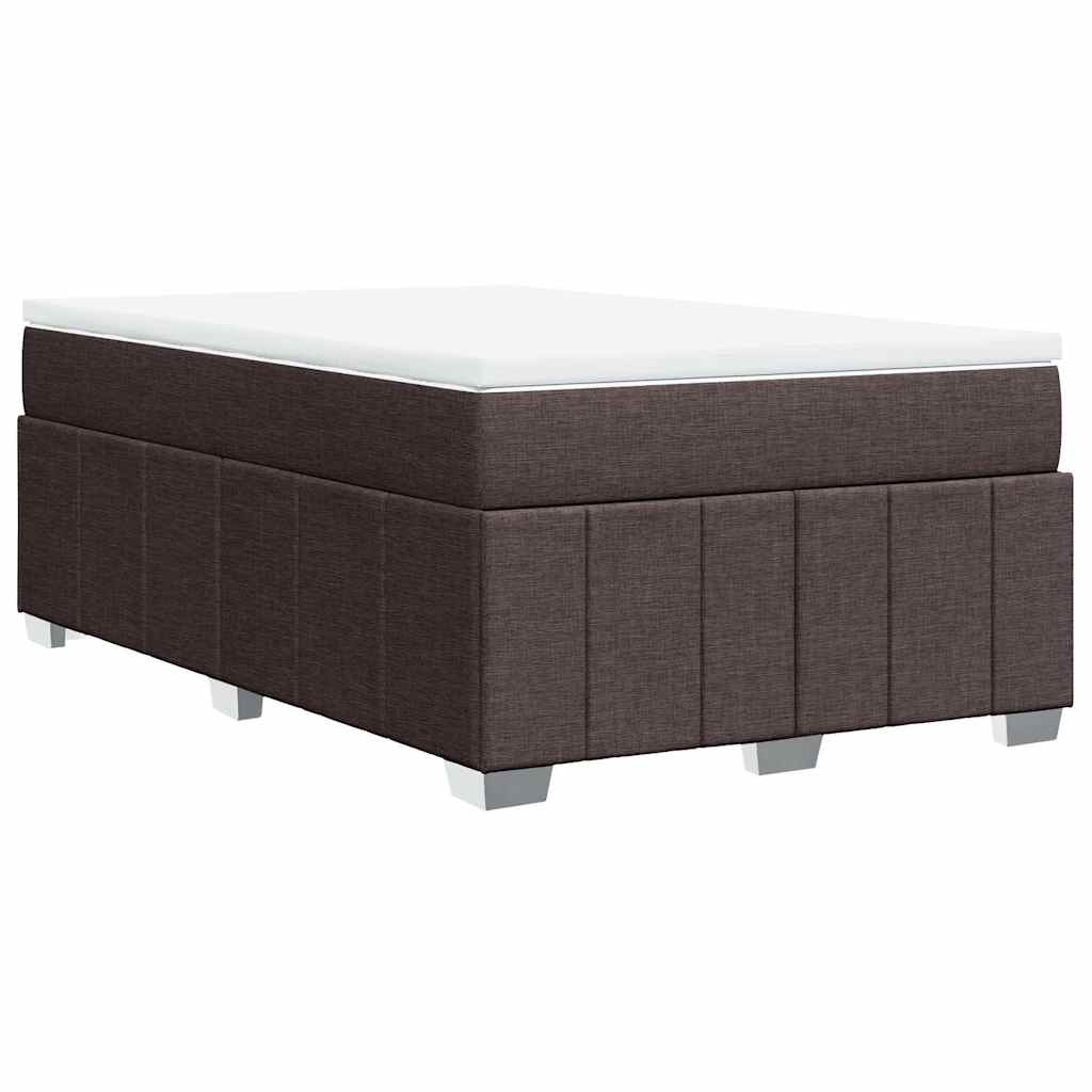 Κρεβάτι Boxspring με Στρώμα Σκούρο Καφέ 120x200 εκ. Υφασμάτινο - Pakobazaar
