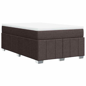 Κρεβάτι Boxspring με Στρώμα Σκούρο Καφέ 120x200 εκ. Υφασμάτινο - Pakobazaar