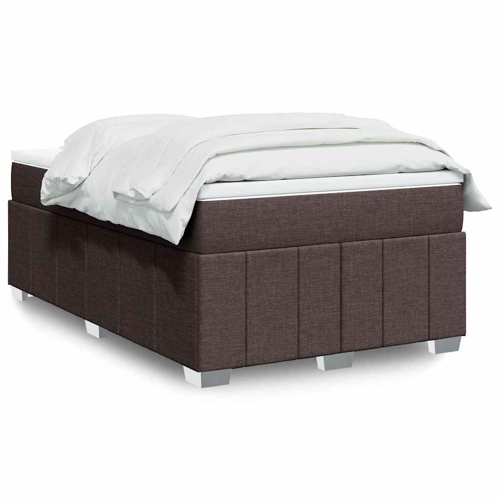 Κρεβάτι Boxspring με Στρώμα Σκούρο Καφέ 120x200 εκ. Υφασμάτινο - Pakobazaar
