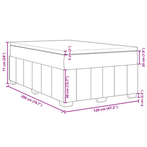 Κρεβάτι Boxspring με Στρώμα Taupe 120x200 εκ. Υφασμάτινο - Pakobazaar