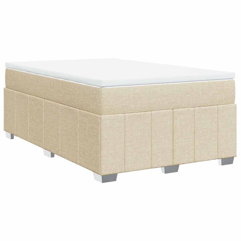 Κρεβάτι Boxspring με Στρώμα Κρεμ 120x200 εκ. Υφασμάτινο - Pakobazaar