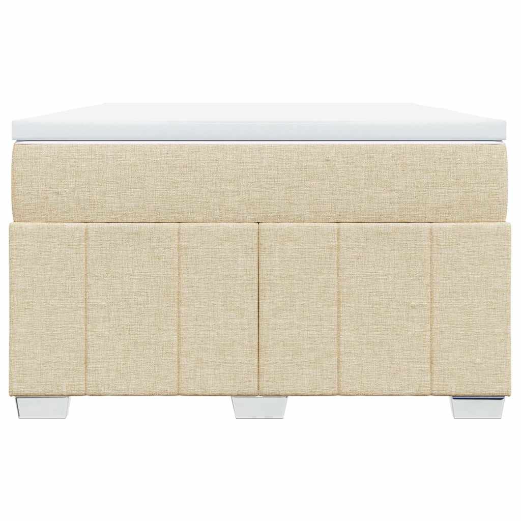 Κρεβάτι Boxspring με Στρώμα Κρεμ 120x200 εκ. Υφασμάτινο - Pakobazaar