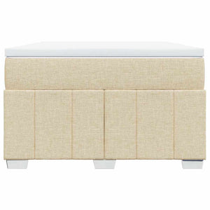 Κρεβάτι Boxspring με Στρώμα Κρεμ 120x200 εκ. Υφασμάτινο - Pakobazaar