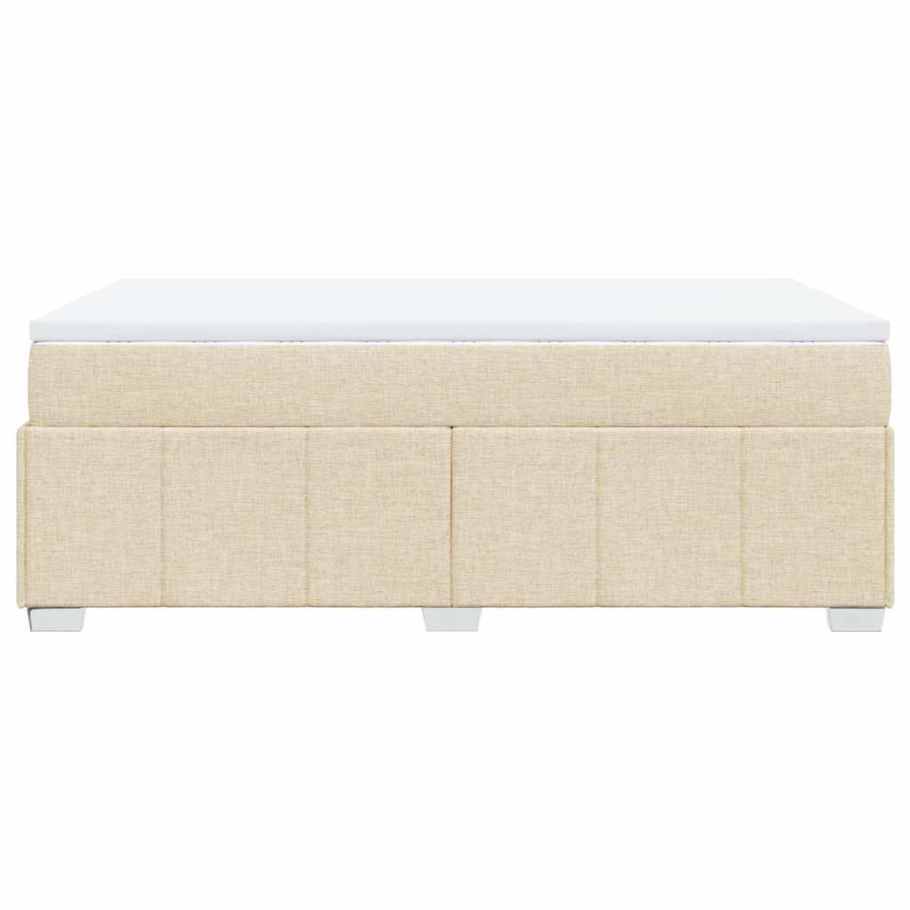 Κρεβάτι Boxspring με Στρώμα Κρεμ 120x200 εκ. Υφασμάτινο - Pakobazaar