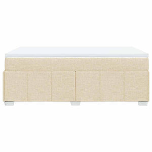 Κρεβάτι Boxspring με Στρώμα Κρεμ 120x200 εκ. Υφασμάτινο - Pakobazaar