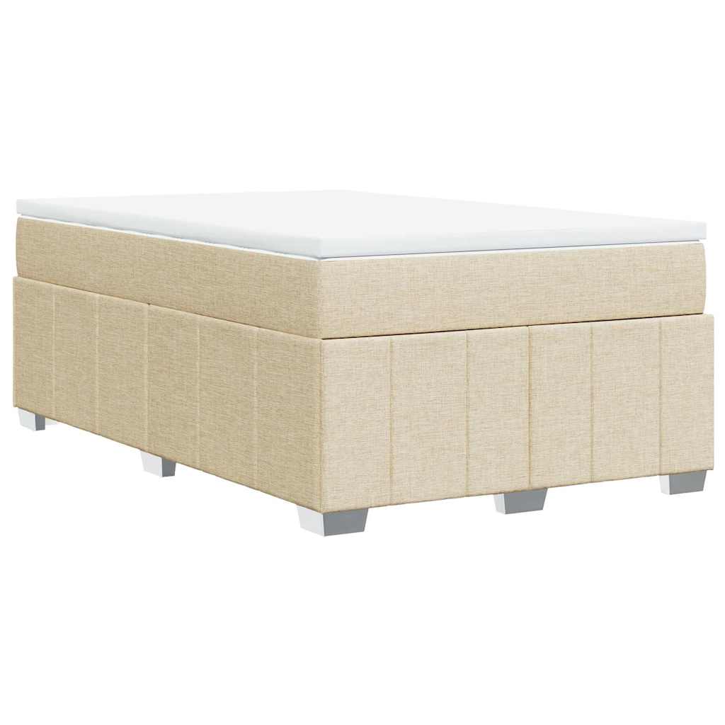 Κρεβάτι Boxspring με Στρώμα Κρεμ 120x200 εκ. Υφασμάτινο - Pakobazaar