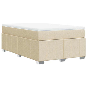 Κρεβάτι Boxspring με Στρώμα Κρεμ 120x200 εκ. Υφασμάτινο - Pakobazaar