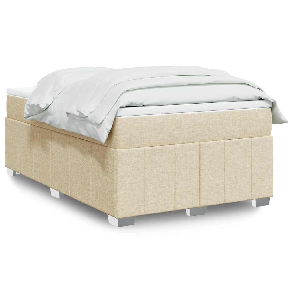 Κρεβάτι Boxspring με Στρώμα Κρεμ 120x200 εκ. Υφασμάτινο - Pakobazaar