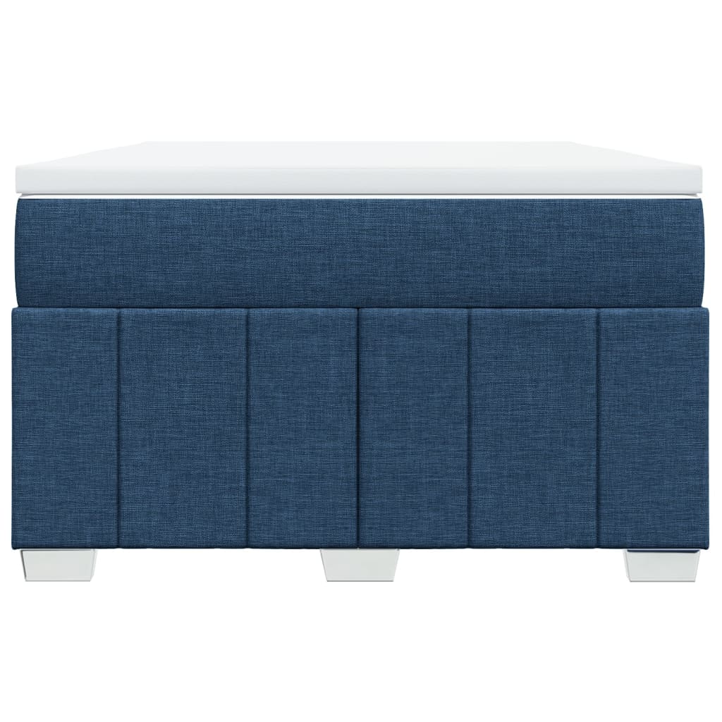 Κρεβάτι Boxspring με Στρώμα Μπλε 120x200 εκ. Υφασμάτινο - Pakobazaar