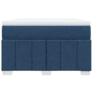 Κρεβάτι Boxspring με Στρώμα Μπλε 120x200 εκ. Υφασμάτινο - Pakobazaar