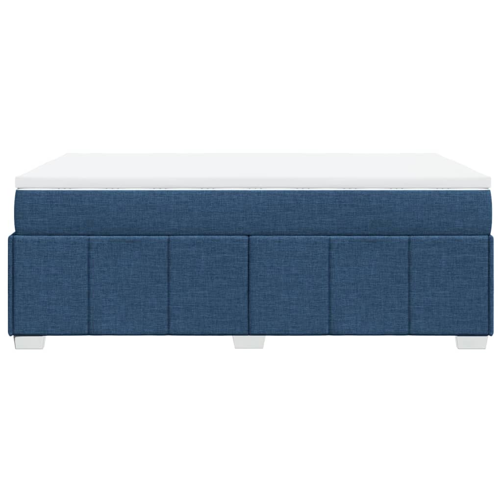 Κρεβάτι Boxspring με Στρώμα Μπλε 120x200 εκ. Υφασμάτινο - Pakobazaar