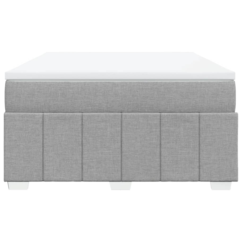 Κρεβάτι Boxspring με Στρώμα Ανοιχτό Γκρι 140x190 εκ. Υφασμάτινο - Pakobazaar