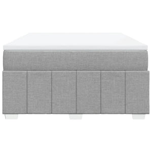 Κρεβάτι Boxspring με Στρώμα Ανοιχτό Γκρι 140x190 εκ. Υφασμάτινο - Pakobazaar