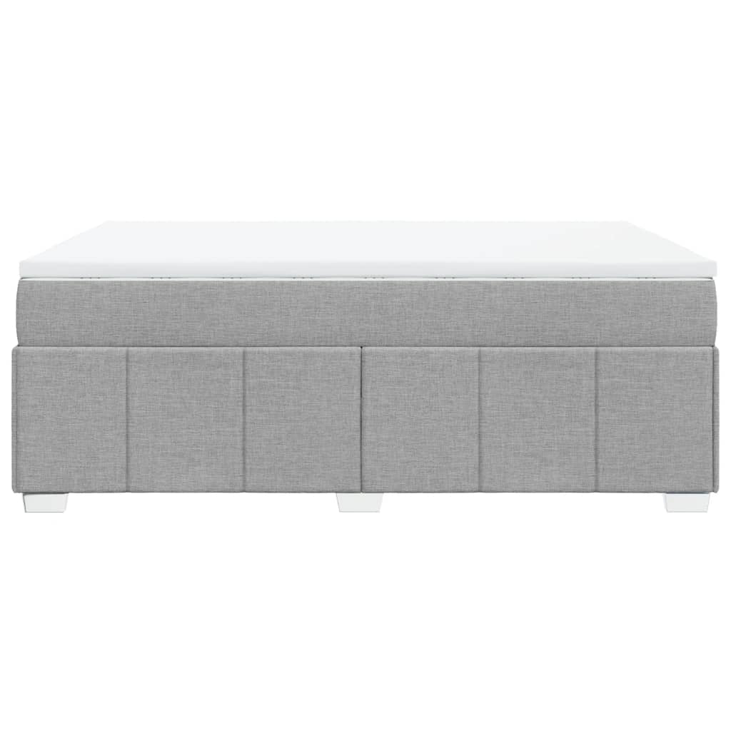 Κρεβάτι Boxspring με Στρώμα Ανοιχτό Γκρι 140x190 εκ. Υφασμάτινο - Pakobazaar