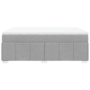 Κρεβάτι Boxspring με Στρώμα Ανοιχτό Γκρι 140x190 εκ. Υφασμάτινο - Pakobazaar