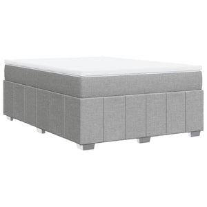 Κρεβάτι Boxspring με Στρώμα Ανοιχτό Γκρι 140x190 εκ. Υφασμάτινο - Pakobazaar