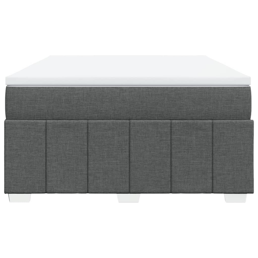 Κρεβάτι Boxspring με Στρώμα Σκούρο Γκρι 140x190 εκ. Υφασμάτινο - Pakobazaar