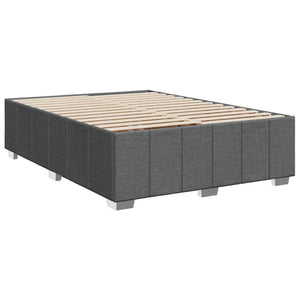 Κρεβάτι Boxspring με Στρώμα Σκούρο Γκρι 140x190 εκ. Υφασμάτινο - Pakobazaar