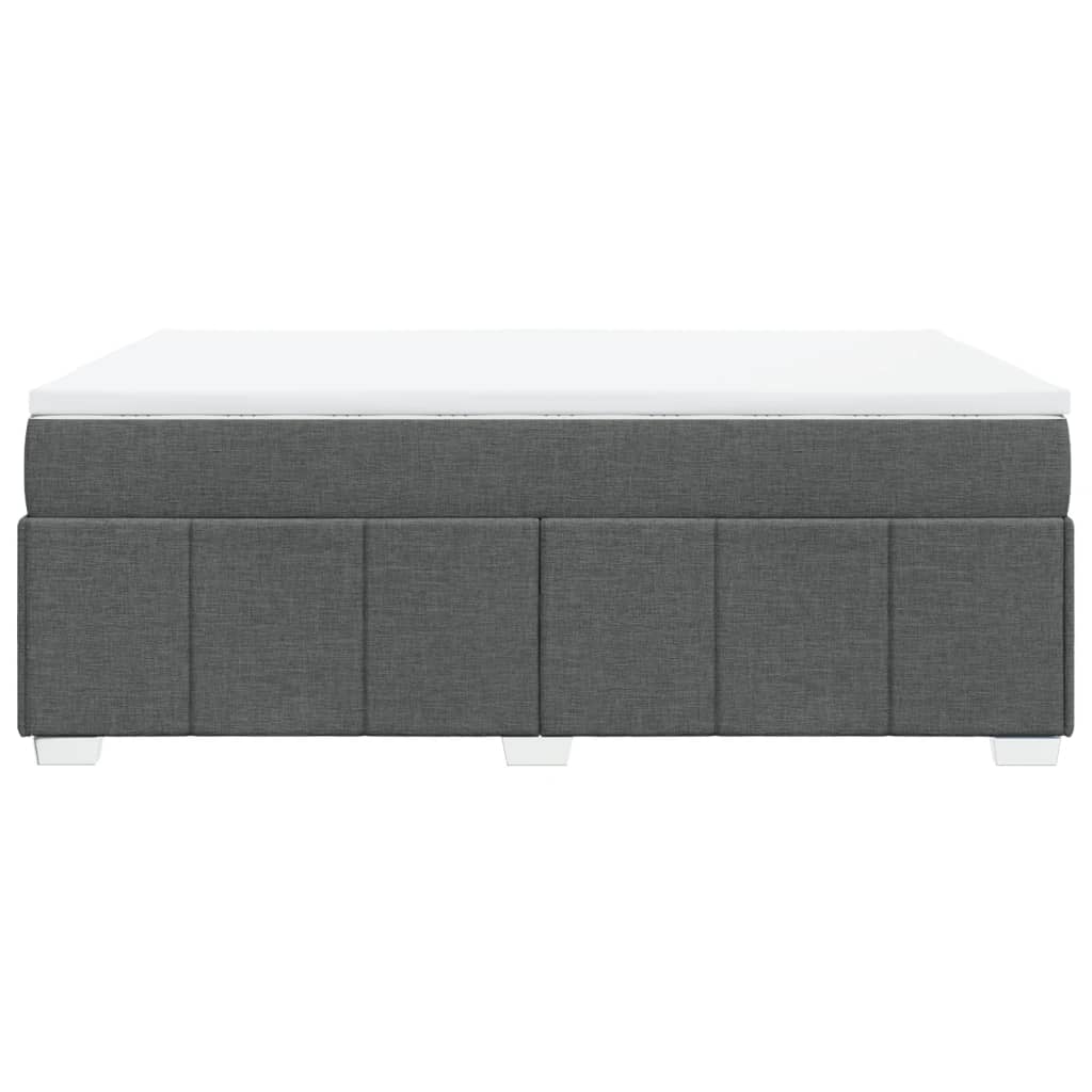 Κρεβάτι Boxspring με Στρώμα Σκούρο Γκρι 140x190 εκ. Υφασμάτινο - Pakobazaar