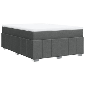 Κρεβάτι Boxspring με Στρώμα Σκούρο Γκρι 140x190 εκ. Υφασμάτινο - Pakobazaar