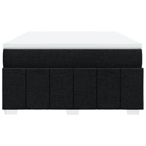 Κρεβάτι Boxspring με Στρώμα Μαύρο 140x190 εκ. Υφασμάτινο - Pakobazaar