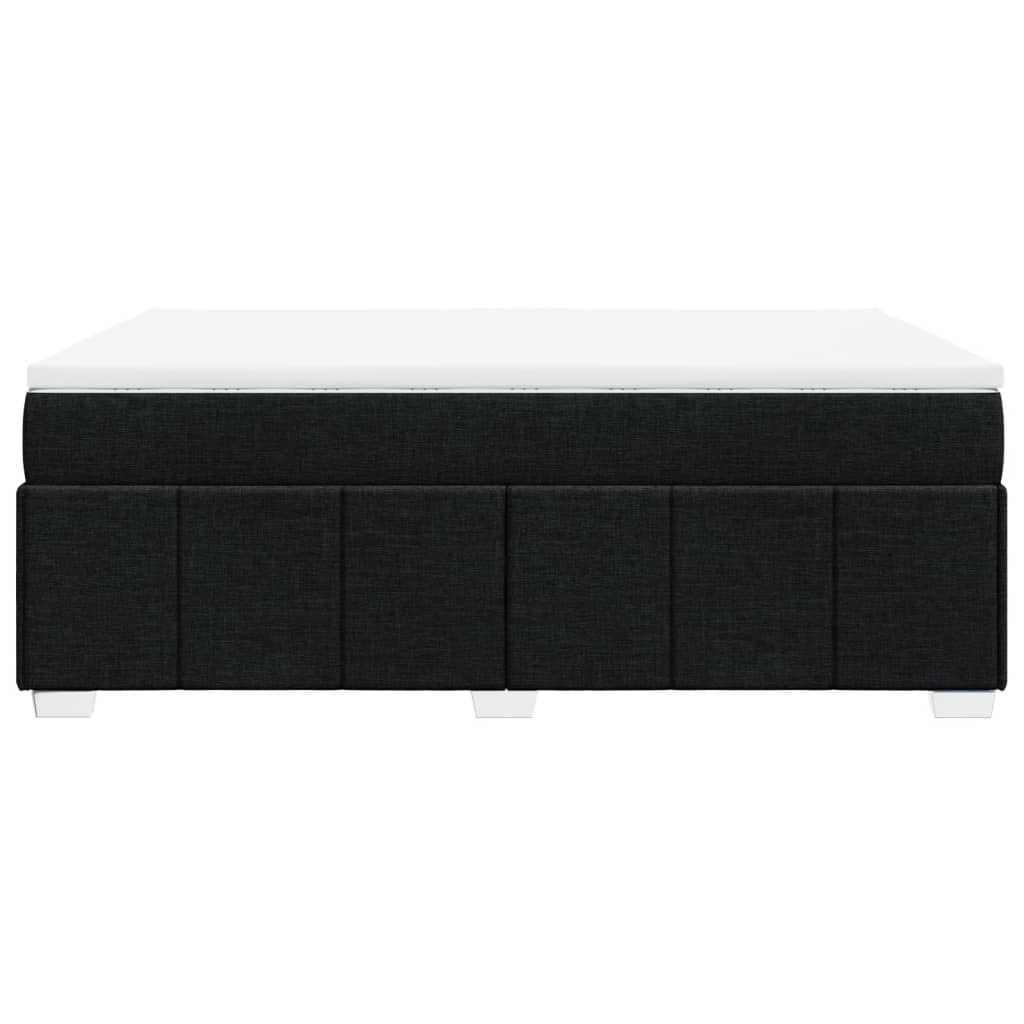 Κρεβάτι Boxspring με Στρώμα Μαύρο 140x190 εκ. Υφασμάτινο - Pakobazaar