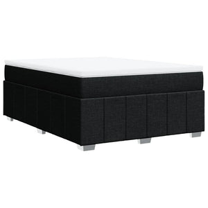 Κρεβάτι Boxspring με Στρώμα Μαύρο 140x190 εκ. Υφασμάτινο - Pakobazaar