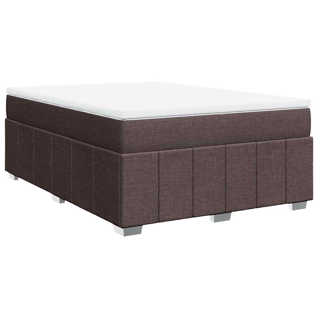 Κρεβάτι Boxspring με Στρώμα Σκούρο Καφέ 140x190 εκ. Υφασμάτινο