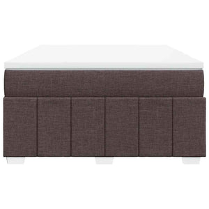 Κρεβάτι Boxspring με Στρώμα Σκούρο Καφέ 140x190 εκ. Υφασμάτινο
