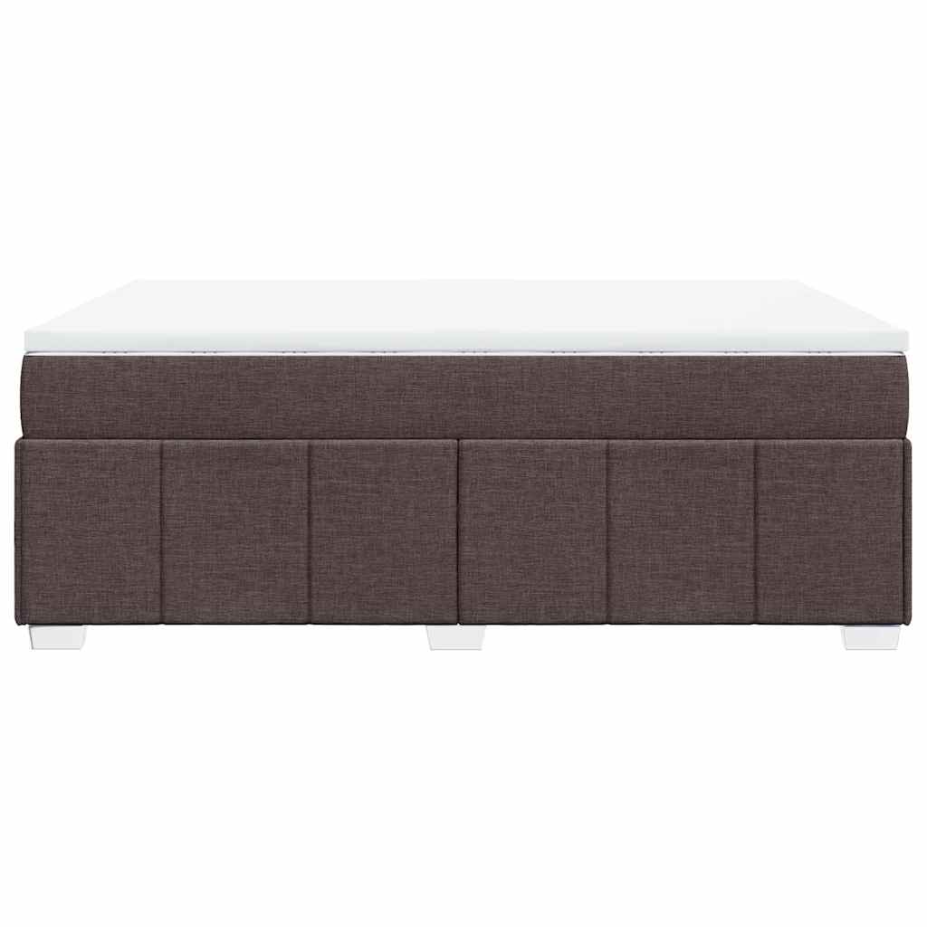 Κρεβάτι Boxspring με Στρώμα Σκούρο Καφέ 140x190 εκ. Υφασμάτινο