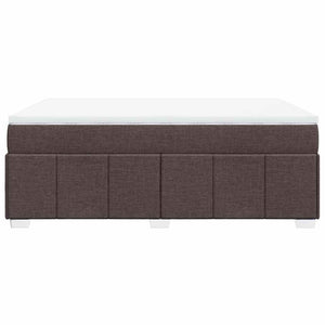 Κρεβάτι Boxspring με Στρώμα Σκούρο Καφέ 140x190 εκ. Υφασμάτινο