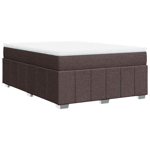 Κρεβάτι Boxspring με Στρώμα Σκούρο Καφέ 140x190 εκ. Υφασμάτινο