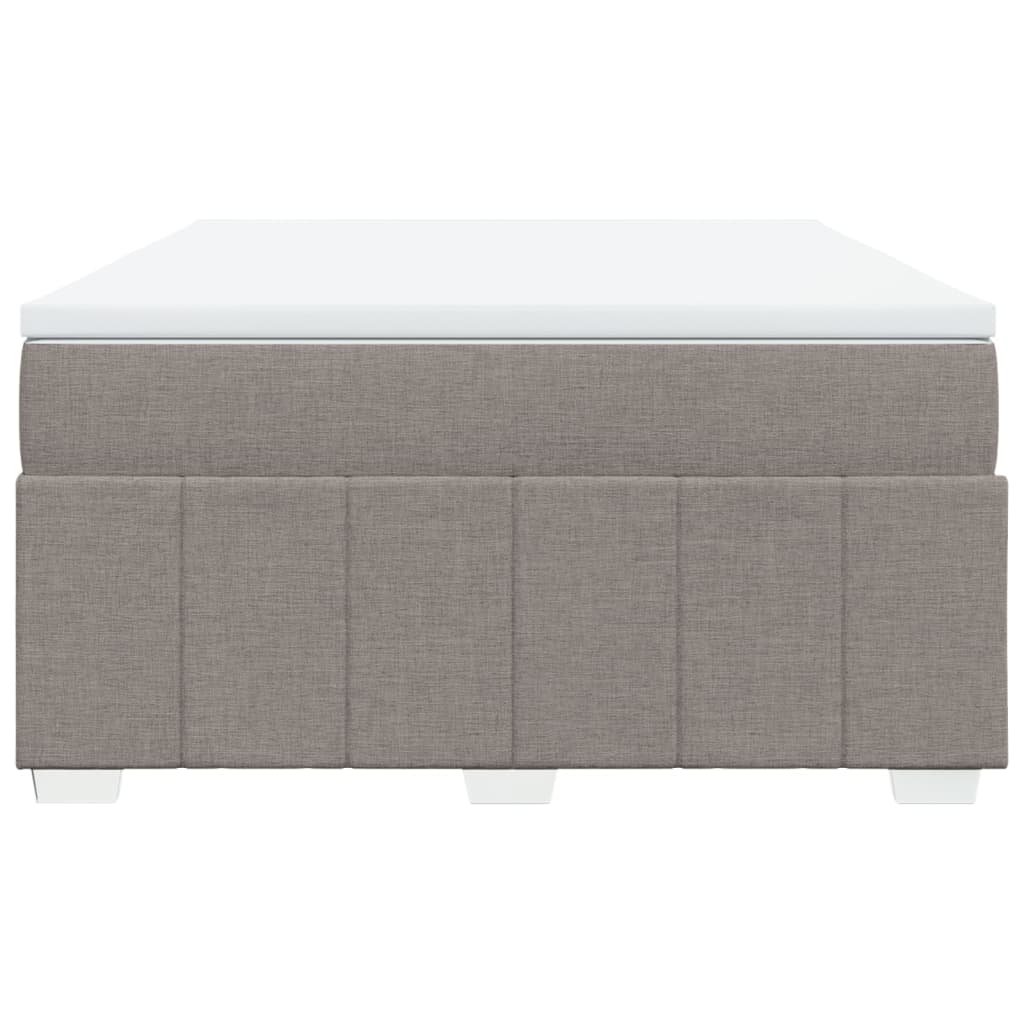 Κρεβάτι Boxspring με Στρώμα Taupe 140x190 εκ. Υφασμάτινο - Pakobazaar