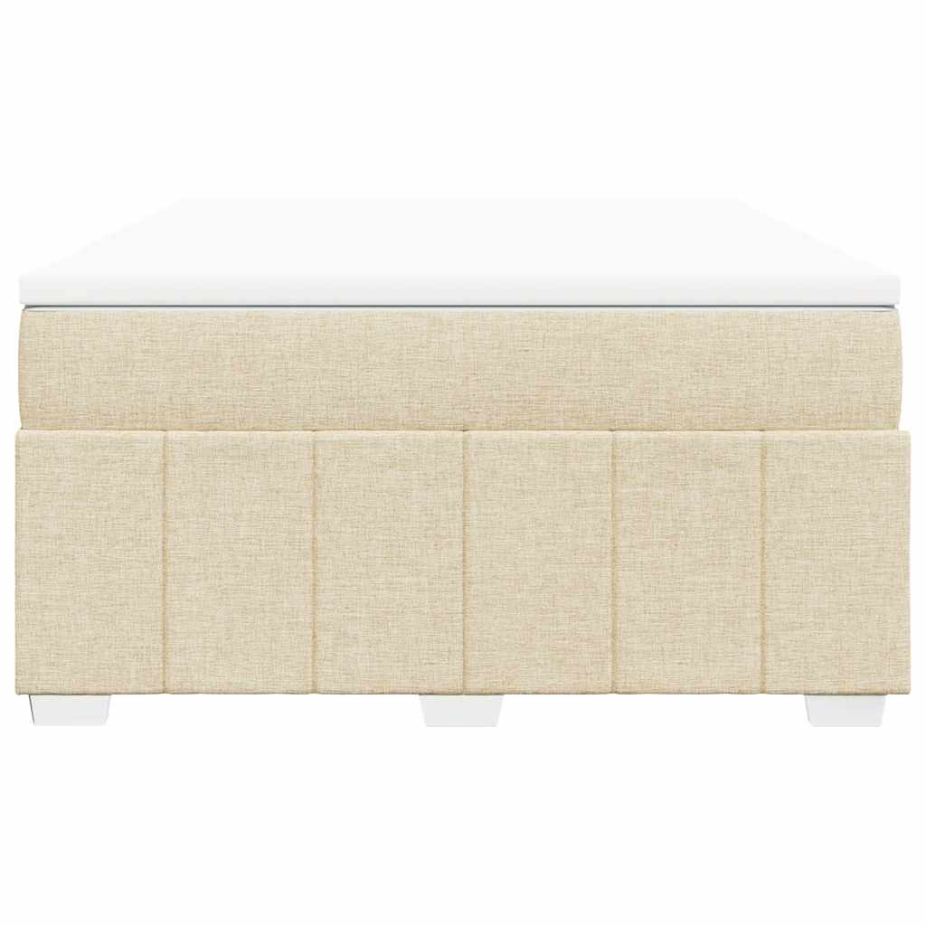 Κρεβάτι Boxspring με Στρώμα Κρεμ 140x190 εκ. Υφασμάτινο - Pakobazaar