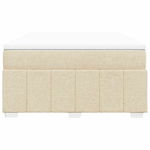 Κρεβάτι Boxspring με Στρώμα Κρεμ 140x190 εκ. Υφασμάτινο - Pakobazaar