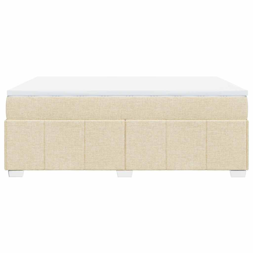 Κρεβάτι Boxspring με Στρώμα Κρεμ 140x190 εκ. Υφασμάτινο - Pakobazaar