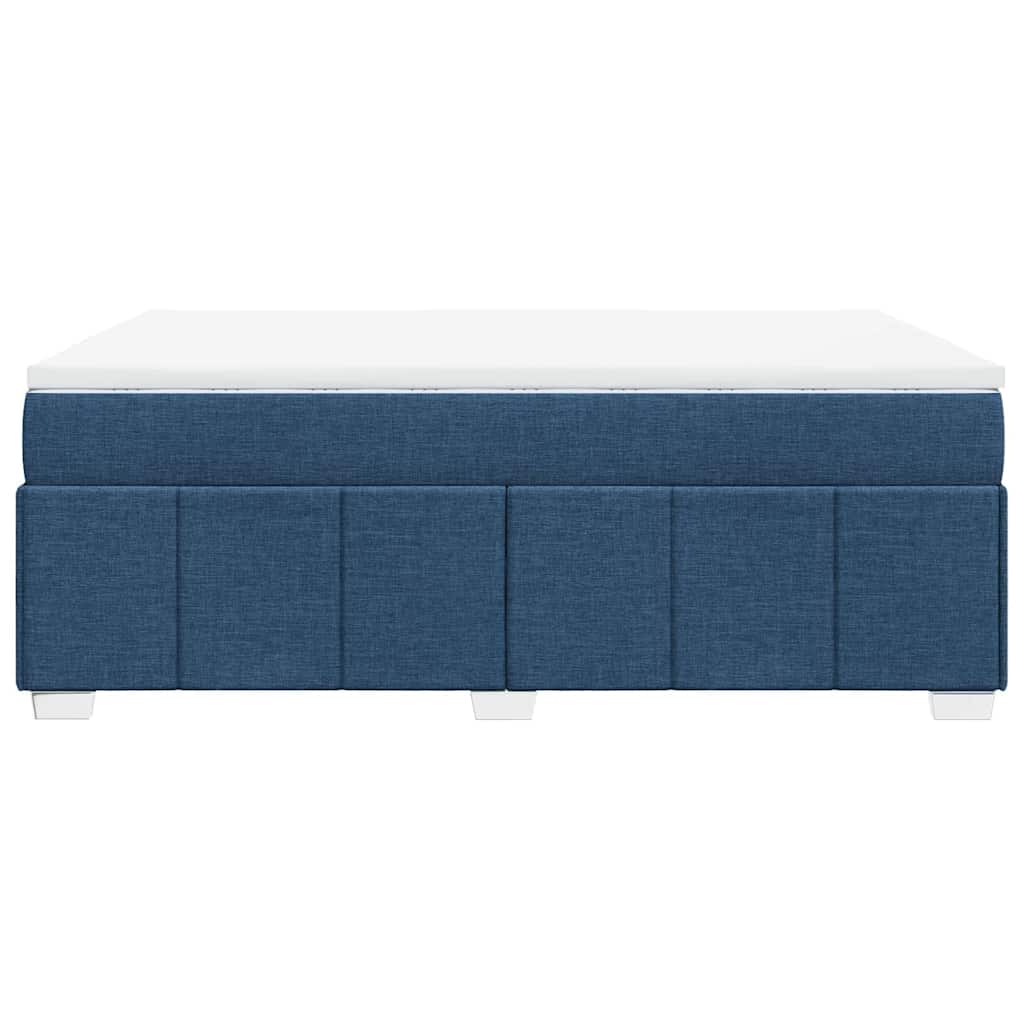Κρεβάτι Boxspring με Στρώμα Μπλε 140x190 εκ. Υφασμάτινο