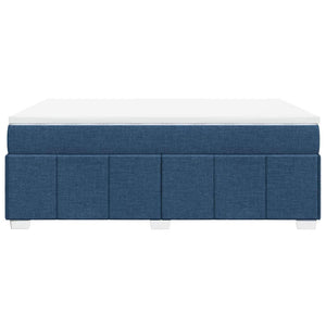 Κρεβάτι Boxspring με Στρώμα Μπλε 140x190 εκ. Υφασμάτινο