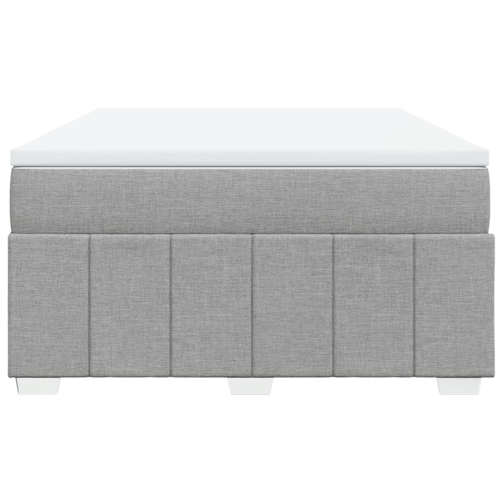 Κρεβάτι Boxspring με Στρώμα Ανοιχτό Γκρι 140x200 εκ. Υφασμάτινο