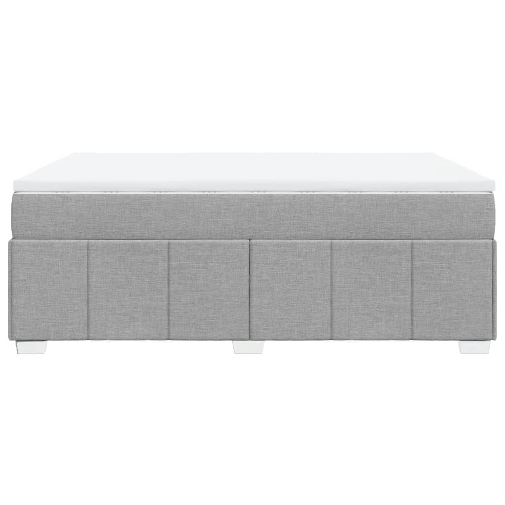 Κρεβάτι Boxspring με Στρώμα Ανοιχτό Γκρι 140x200 εκ. Υφασμάτινο