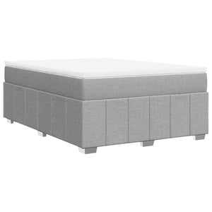 Κρεβάτι Boxspring με Στρώμα Ανοιχτό Γκρι 140x200 εκ. Υφασμάτινο