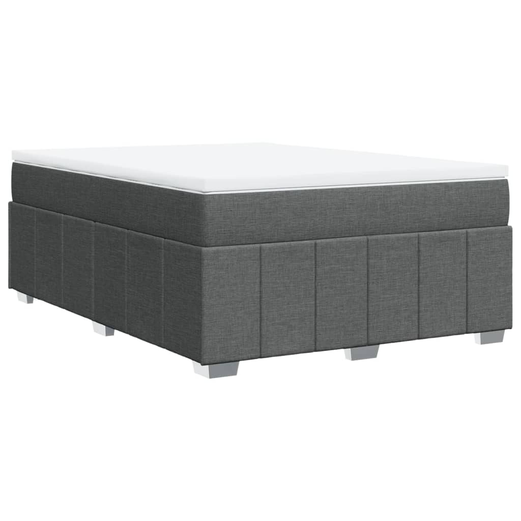 Κρεβάτι Boxspring με Στρώμα Σκούρο Γκρι 140x200 εκ Υφασμάτινο - Pakobazaar