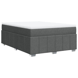 Κρεβάτι Boxspring με Στρώμα Σκούρο Γκρι 140x200 εκ Υφασμάτινο - Pakobazaar