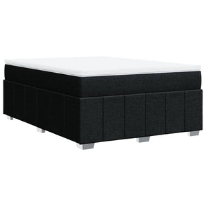 Κρεβάτι Boxspring με Στρώμα Μαύρο 140x200 εκ. Υφασμάτινο - Pakobazaar