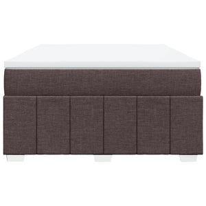 Κρεβάτι Boxspring με Στρώμα Σκούρο Καφέ 140x200 εκ Υφασμάτινο