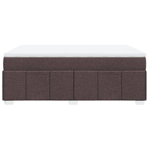 Κρεβάτι Boxspring με Στρώμα Σκούρο Καφέ 140x200 εκ Υφασμάτινο